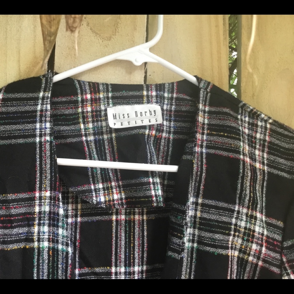 Vintage 90s Grunge Plaid Shawl Jacket Cardigan